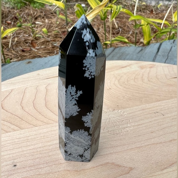 Snowflake obsidian crystal tower ~4” - Picture 1 of 9